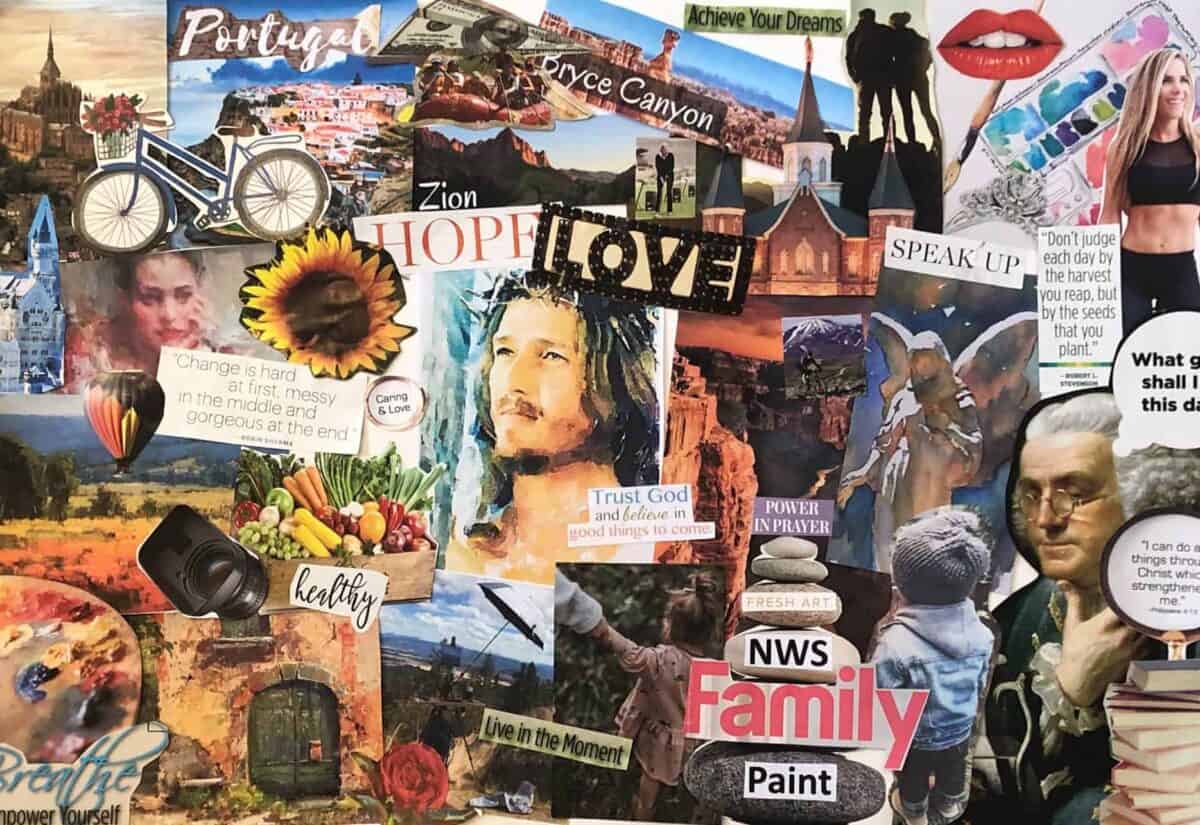 Cindy Briggs' Vision Board, envisioning