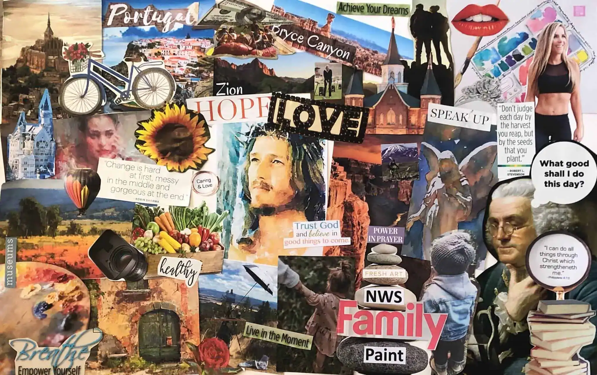 Cindy Briggs' Vision Board, envisioning