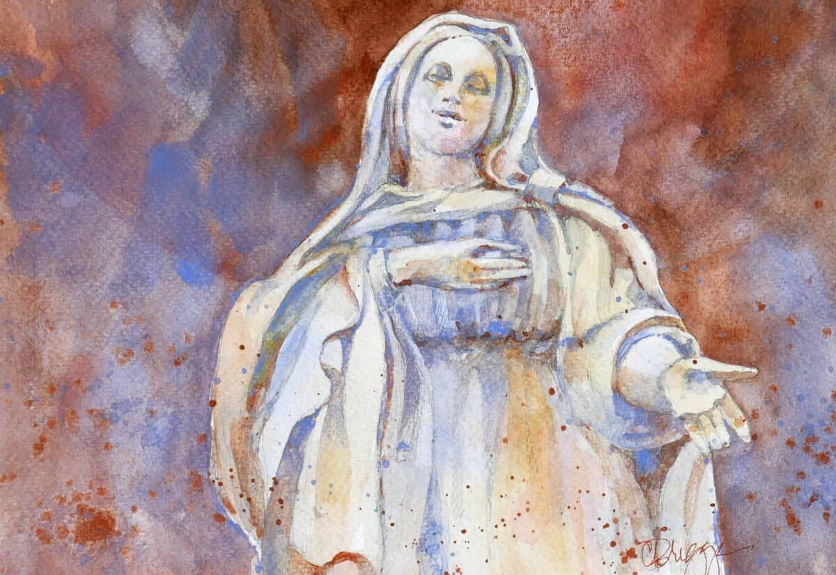 Mary Welcomes LIsle Sur La Sorge Honoring the Women in my Life Cindy Briggs Art Watercolor Painting