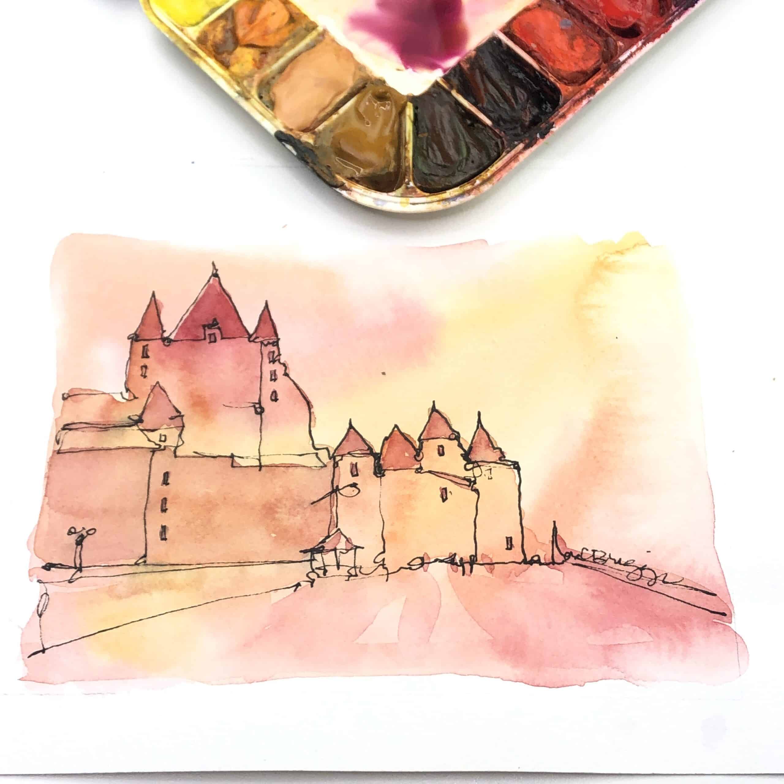 Watercolor journal page