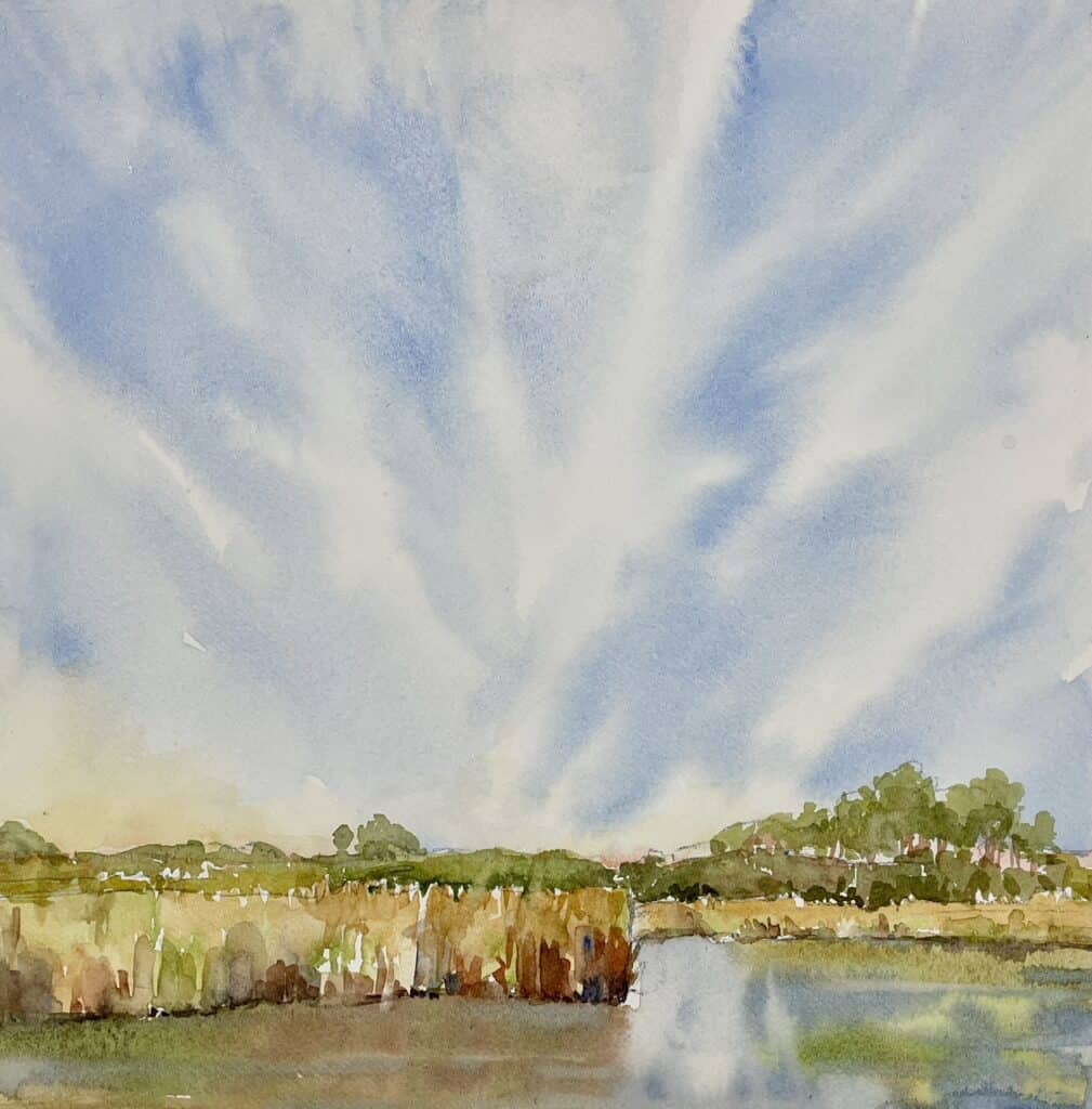 Painting Whispy Cirrus Clouds