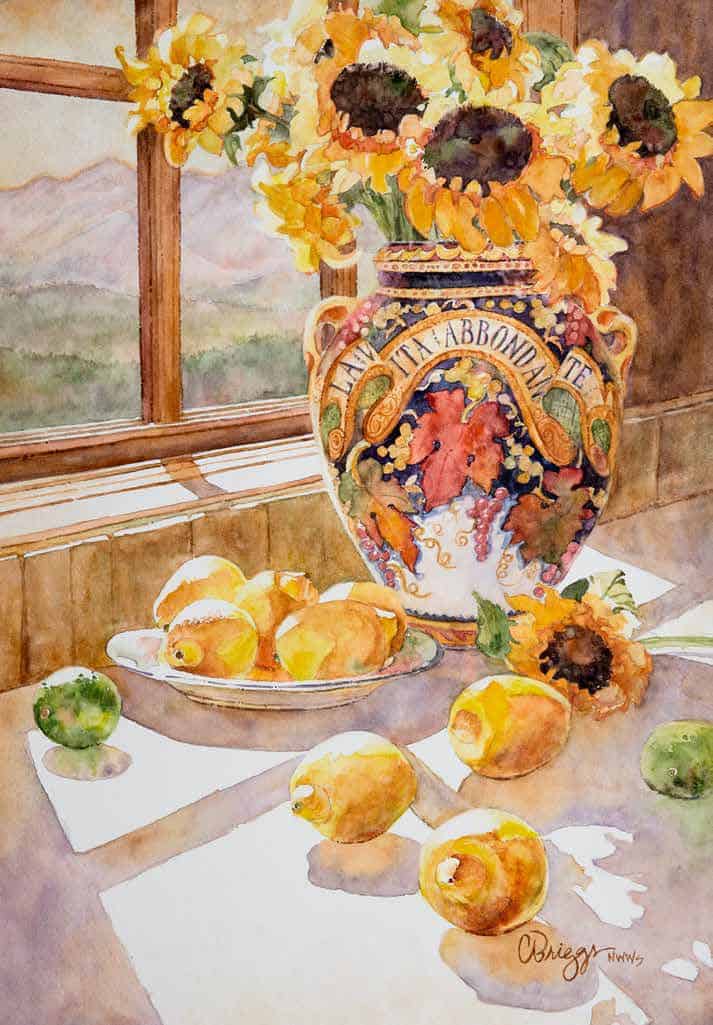 “Lemonade Lists” artwork by Cindy Briggs, who is a Signature Member of the National (NWS) and Northwest Watercolor Societies (NWWS), as well as a Daniel Smith Watercolor Ambassador. “Lemonade Lists” artwork by Cindy Briggs, who is a Signature Member of the National (NWS) and Northwest Watercolor Societies (NWWS), as well as a Daniel Smith Watercolor Ambassador.