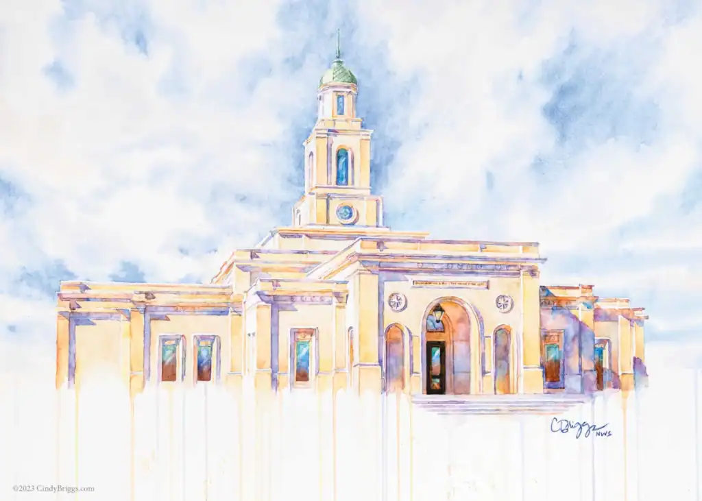 Eternal Promises Bentonville Temple Eternal Promises, Bentonville Temple Cindy Briggs Art Watercolor Painting