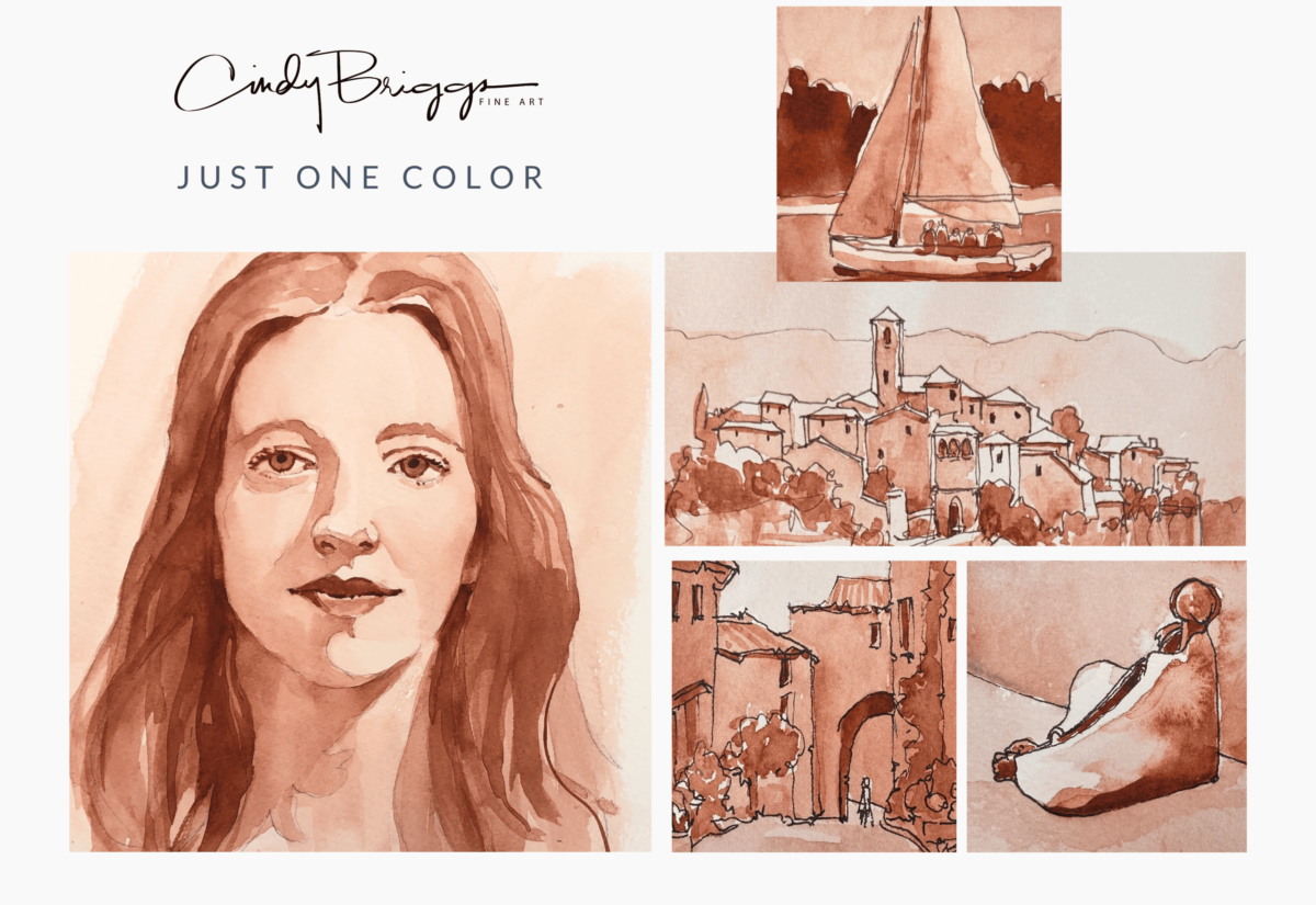 Just One Color One Color, Endless Possibilities: The Art of Monochromatic Watercolor Painting Cindy Briggs Art Watercolor Painting