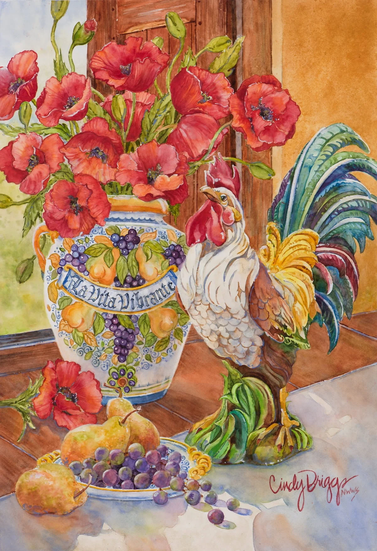 2 Cindy Briggs La Vita Vibrante 16 x 24 Watercolor 2200 Still Life Cindy Briggs Art Watercolor Painting