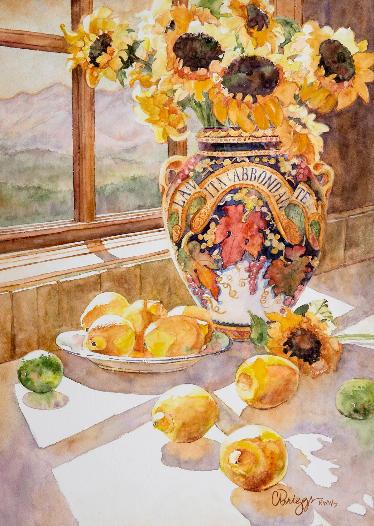 3 LavitaAbbondante 22 x 16 SOLD Still Life Cindy Briggs Art Watercolor Painting