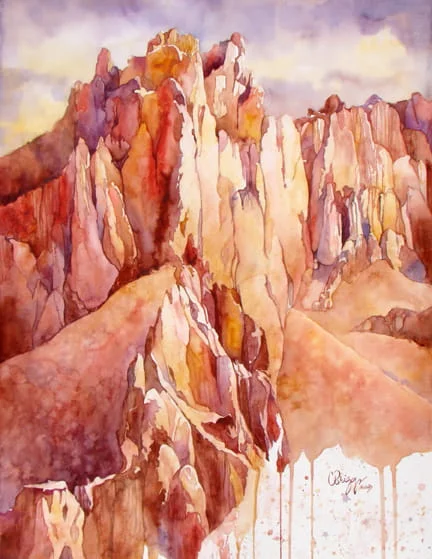 6 CBriggs Sanctuary WC 28 x 31 St. Charles Cancer Center Bend OR Canyonlands Cindy Briggs Art Watercolor Painting