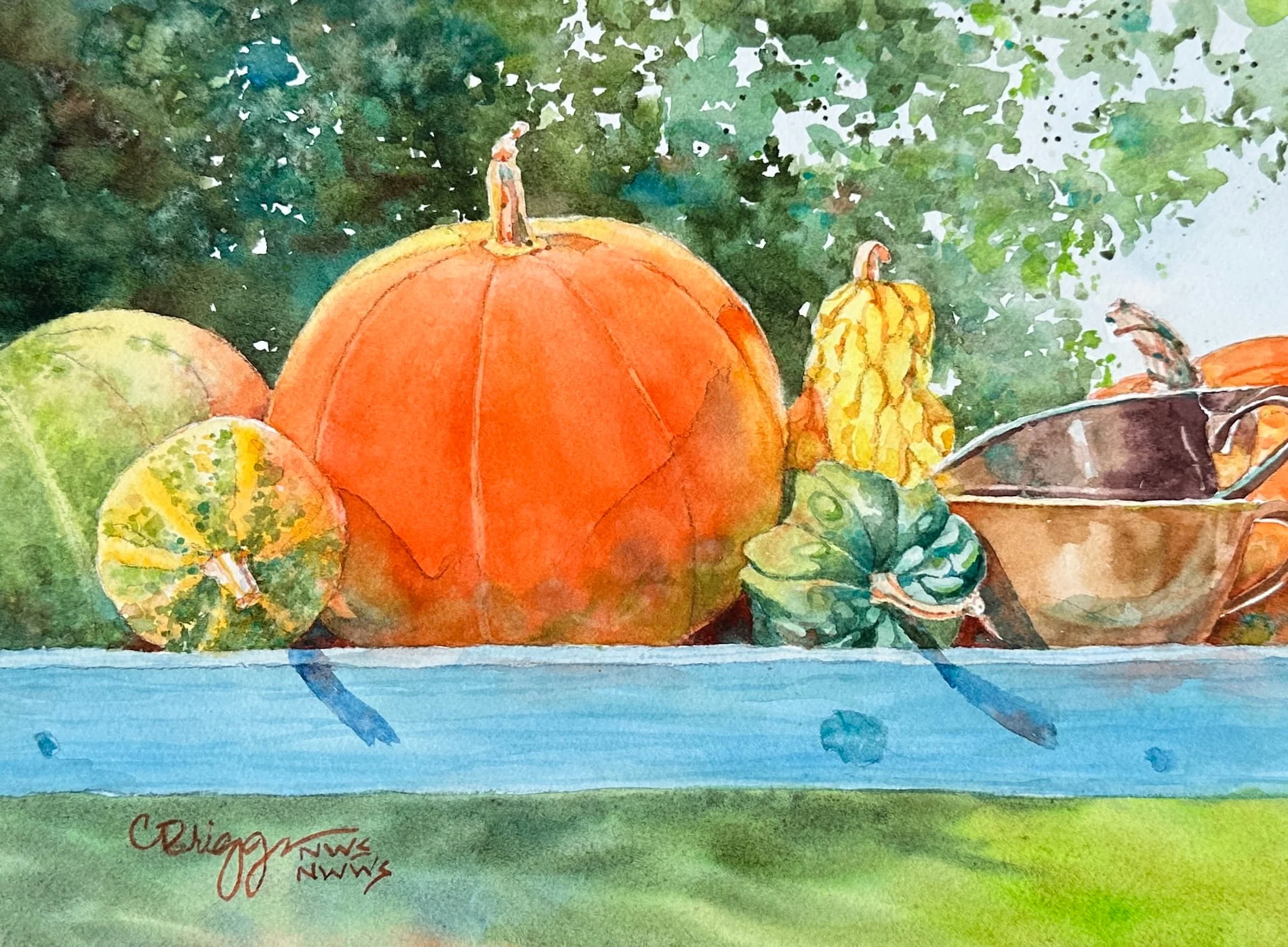 6 Fall Colors 9 x 12 Watercolor 700 Still Life Cindy Briggs Art Watercolor Painting