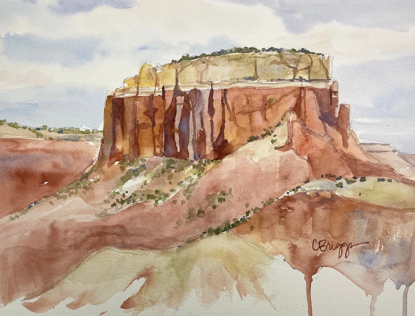 7 Ghost Ranch 9 x 12 600 Canyonlands Cindy Briggs Art Watercolor Painting