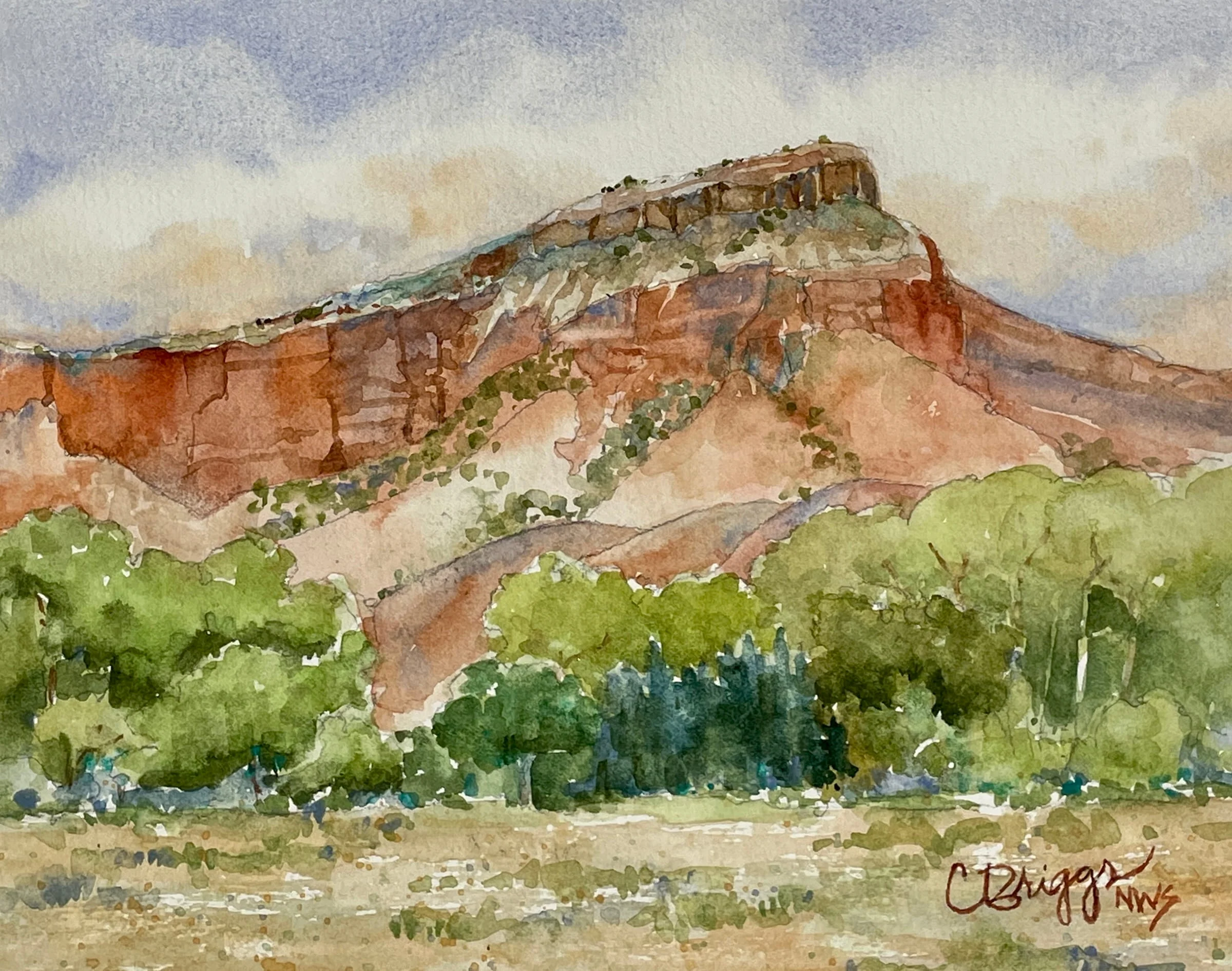 8 Ghost Ranch Plein Air CBriggs 9 x 12 SOLD Watercolor Canyonlands Cindy Briggs Art Watercolor Painting