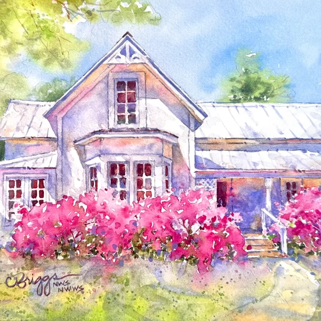 Apalachicola CottageII 750 8 x 10 plus mat copy Apalachicola CottageII Cindy Briggs Art Watercolor Painting