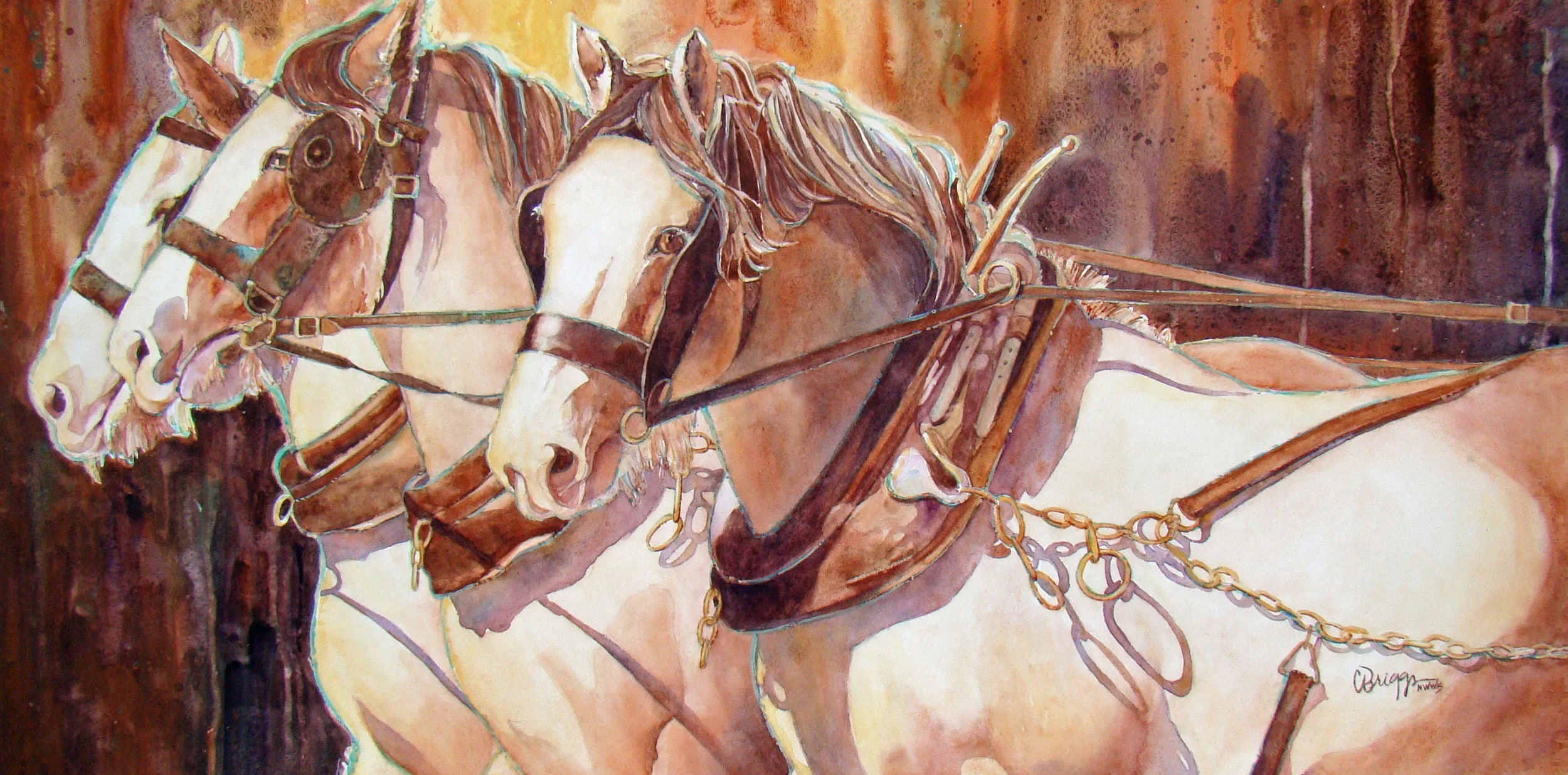 Cindy Briggs New Zealand Reins Watermedia Animals Cindy Briggs Art Watercolor Painting
