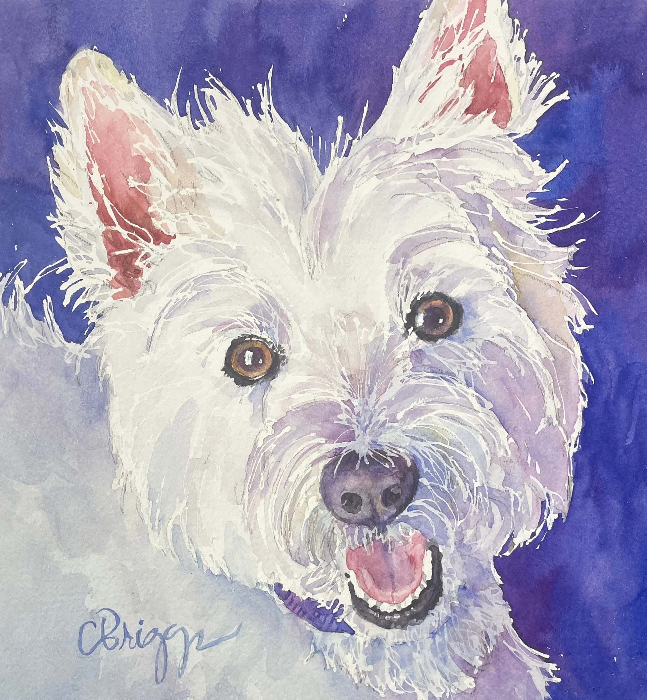 Kenzie 8x8 Watercolor Gift Animals Cindy Briggs Art Watercolor Painting