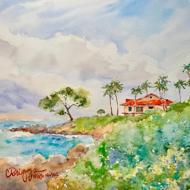 Maui Watercolors 8 x 8 Mat. 650 copy Collections Cindy Briggs Art Watercolor Painting