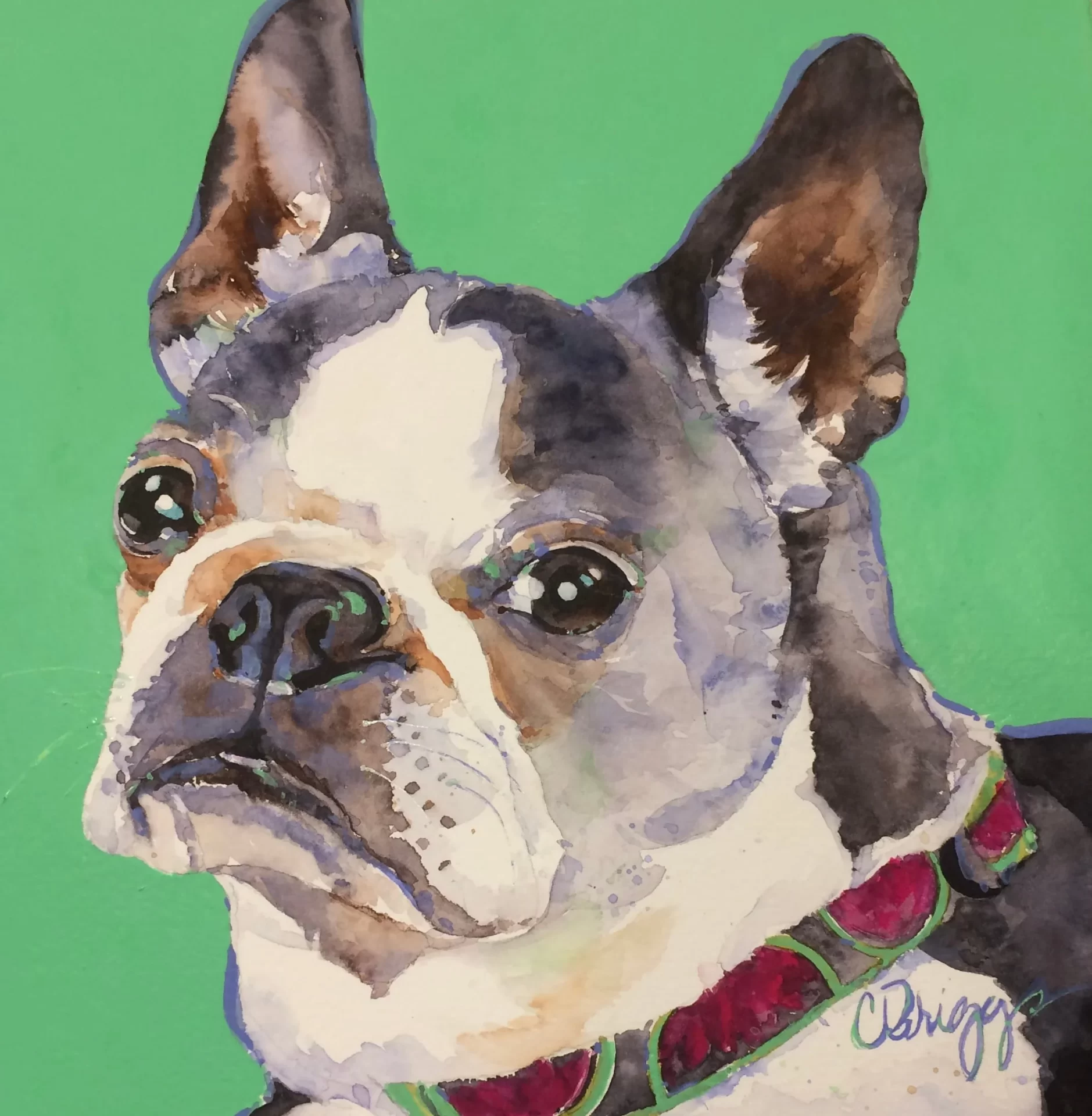 MyNeighbors Pet 8x8 Sold My Neighbor's Pet Cindy Briggs Art Watercolor Painting