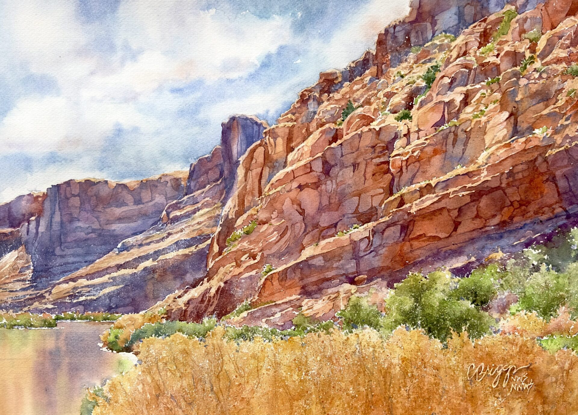 Rising Above the Colorado River Moab Utah Cindy Briggs scaled 1 Rising Above the Colorado River: Earth Tone Color Strategies with Cindy Cindy Briggs Art Watercolor Painting