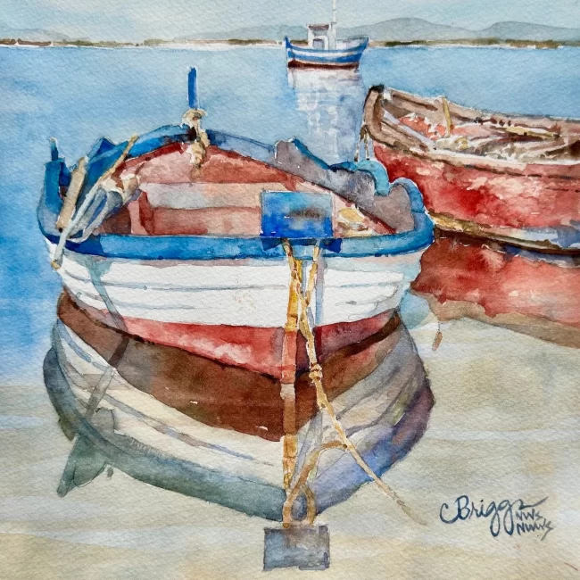 Sicilian Trio 9 x 12 700 Watercolor plus Mat copy Sicilian Trio Cindy Briggs Art Watercolor Painting