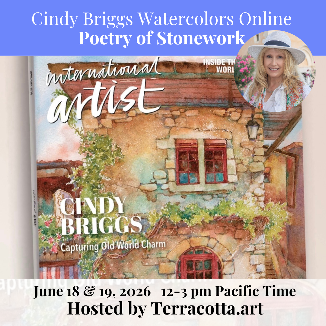 The Poetry of Stonework | Online Watercolor Workshop with Cindy Briggs