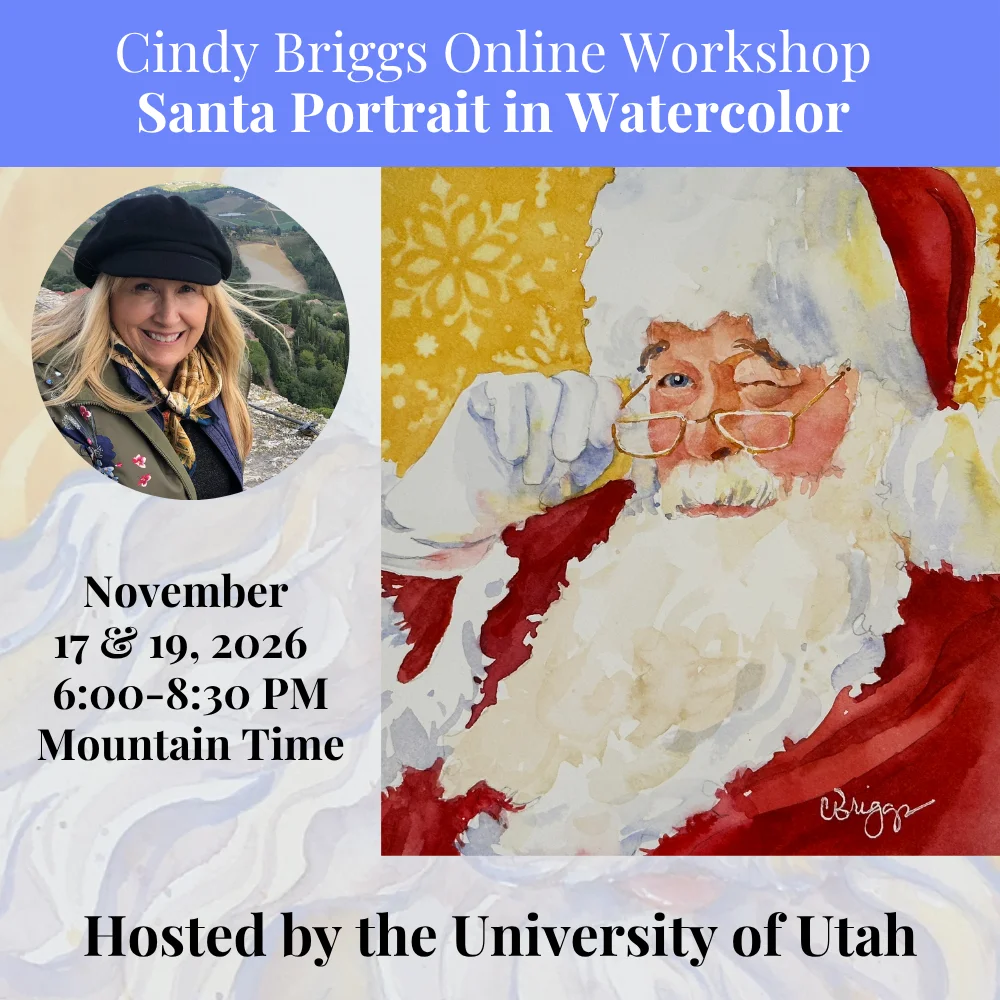Santa Portrait in Watercolor 01 Home Cindy Briggs Art Watercolor Painting