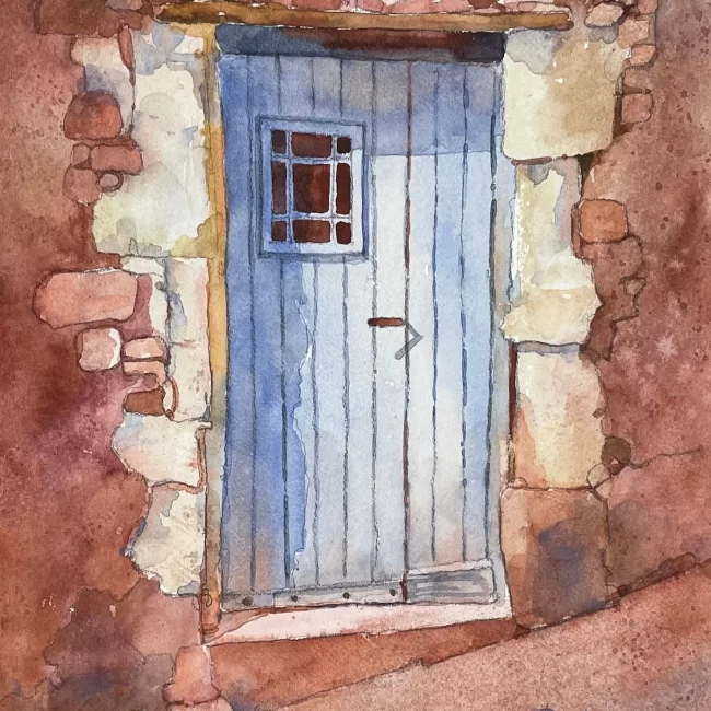 23 French Blue 10 x 8 Collections Cindy Briggs Art Watercolor Painting