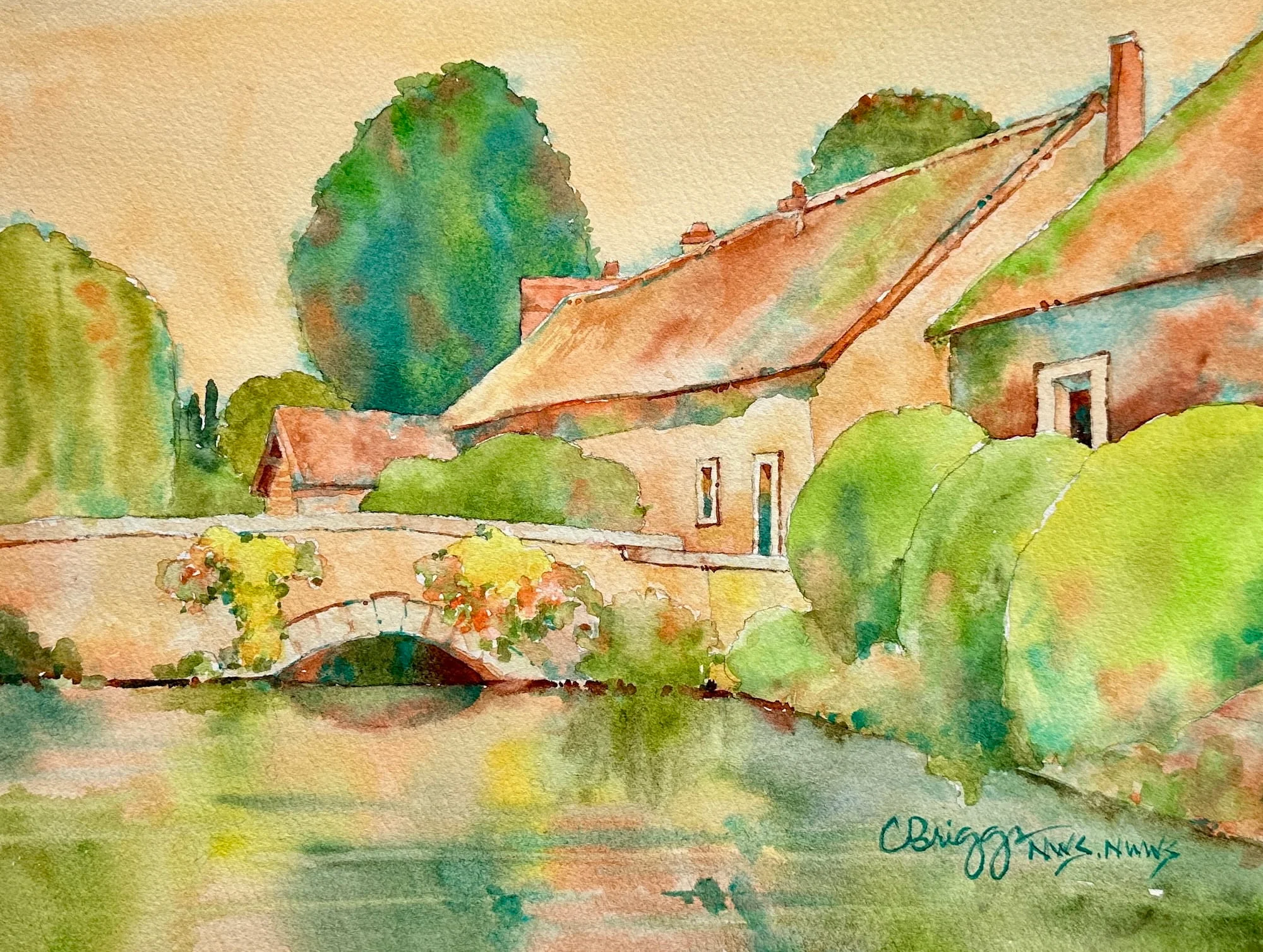 8 Near Giverny 9 x 12 WC copy International Cindy Briggs Art Watercolor Painting